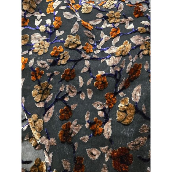 Cato Womens Multicolor‎ Floral Velvet Burnout Fringe Kimono Open Front One Size - Picture 10 of 14